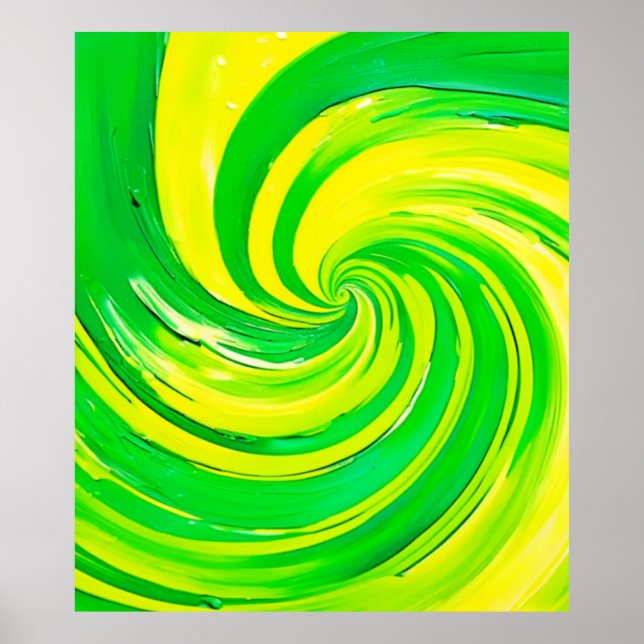 Arte de Swirl intenso verde y amarillo (Frente)