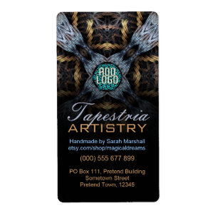 Arte de tapiz fractal con etiqueta de negocio con 