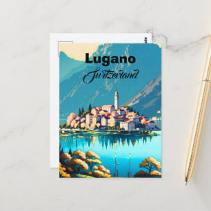 Arte de tarjeta postal de Lugano Suiza, Lugano Sui