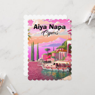Arte de tarjeta postal de viaje a Aiya Napa, arte