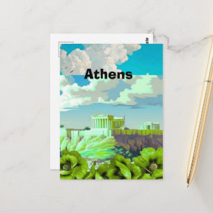 Arte de tarjeta postal de viaje a Atenas Grecia, V