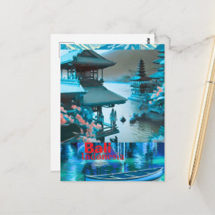 Arte de tarjeta postal de viaje a Bali, horizonte