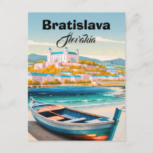 Arte de tarjeta postal de viaje a Bratislava Eslov