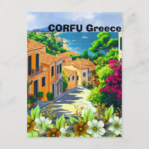 Arte de tarjeta postal de viaje a Corfú Grecia, Ar