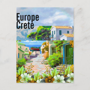 Arte de tarjeta postal de viaje a Creta, Arte de v