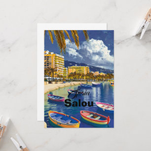 Arte de tarjeta postal de viaje a Salou España, Ta