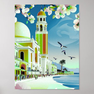 Arte de tarjeta postal de viaje a Santorini Grecia