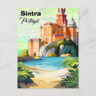 Arte de tarjeta postal de viaje a Sintra Portugal,