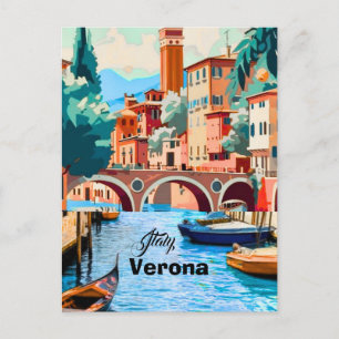 Arte de tarjeta postal de viaje a Verona Italia, P