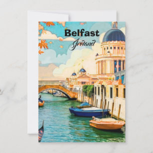 Arte de tarjeta postal de viaje de Belfast Irlanda