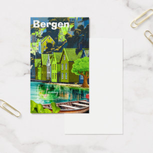 Arte de tarjeta postal de viaje de Bergen Noruega,