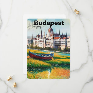Arte de tarjeta postal de viaje de Budapest, tarje