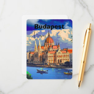 Arte de tarjeta postal de viaje de Budapest, tarje