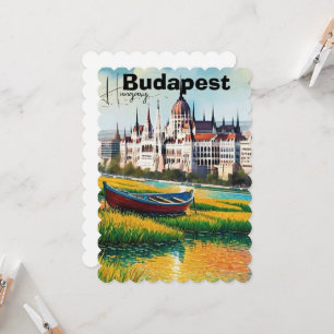 Arte de tarjeta postal de viaje de Budapest, tarje