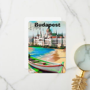 Arte de tarjeta postal de viaje de Budapest, tarje