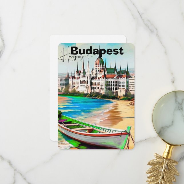 Arte de tarjeta postal de viaje de Budapest, tarje (Anverso/Reverso In Situ)