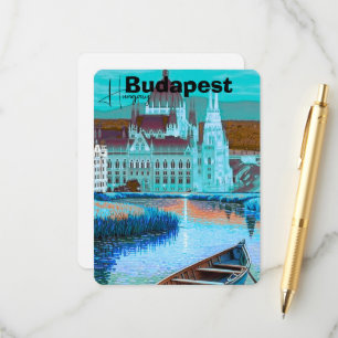 Arte de tarjeta postal de viaje de Budapest, tarje