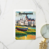 Arte de tarjeta postal de viaje de Budapest, tarje