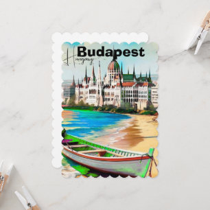 Arte de tarjeta postal de viaje de Budapest, tarje