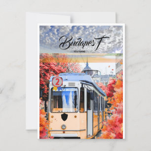Arte de tarjeta postal de viaje de Budapest, tarje
