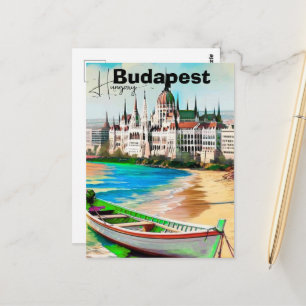 Arte de tarjeta postal de viaje de Budapest, tarje