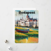 Arte de tarjeta postal de viaje de Budapest, tarje