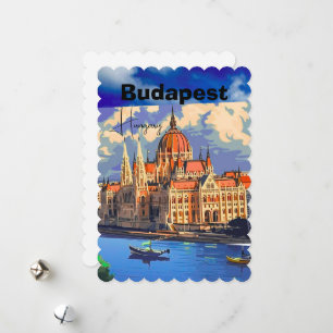 Arte de tarjeta postal de viaje de Budapest, tarje