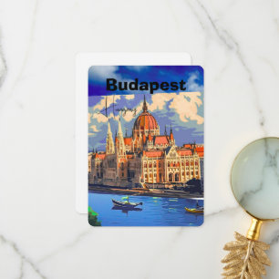 Arte de tarjeta postal de viaje de Budapest, tarje