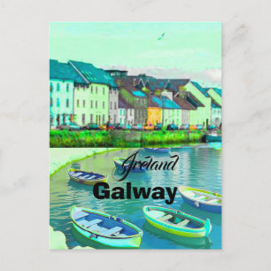 Arte de tarjeta postal de viaje de Galway Irlanda