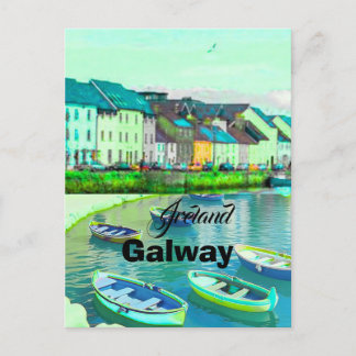 Arte de tarjeta postal de viaje de Galway Irlanda 
