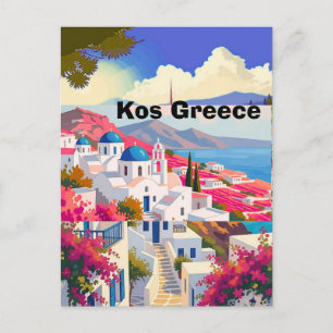 Arte de tarjeta postal de viaje de Kos, Kos Grecia