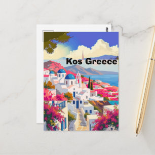 Arte de tarjeta postal de viaje de Kos, Kos Grecia