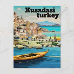 Arte de tarjeta postal de viaje de Kusadasi Turquí