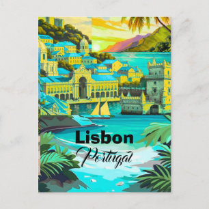 Arte de tarjeta postal de viaje de Lisboa, Arte de