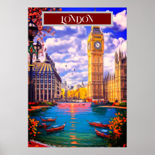 Arte de tarjeta postal de viaje de Londres, Arte d