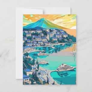 Arte de tarjeta postal de viaje de Marmaris, Marma