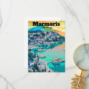 Arte de tarjeta postal de viaje de Marmaris, Marma