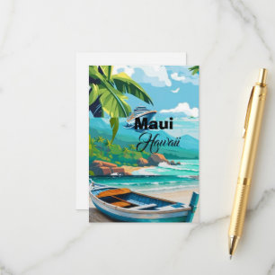 Arte de tarjeta postal de viaje de Maui, Maui Hawa