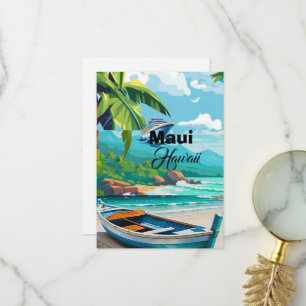 Arte de tarjeta postal de viaje de Maui, tarjeta p