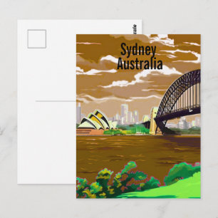 Arte de tarjeta postal de viaje de Sydney Australi