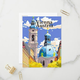 Arte de tarjeta postal de viaje de Viena, arte de 