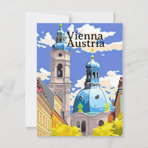 Arte de tarjeta postal de viaje de Viena, arte de