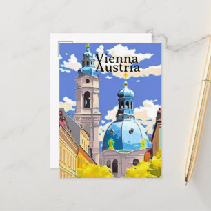 Arte de tarjeta postal de viaje de Viena, arte de 