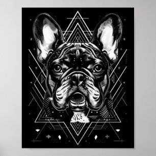 Arte de tatuaje Bulldog francés Bulldog geométrico