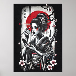 Arte de tatuaje de anime japonés Geisha