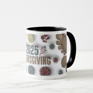 Arte de taza de Acción de Gracias 2025 3D Puffy