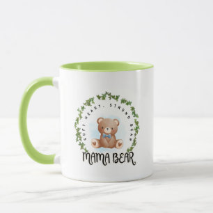 Arte de taza Mamá Oso acuarela floral