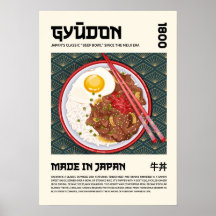 Arte de Tazón de Carne de Gyudon Japonés Tradicion