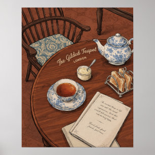 Arte de Té de la Tarde Inglés Antiguo