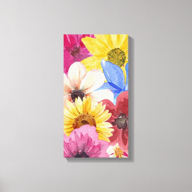 Arte de tela acuarela sobre el tema de las flores (Anverso)